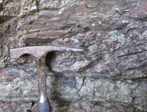 Gneissose foliation in Chase End Quarry