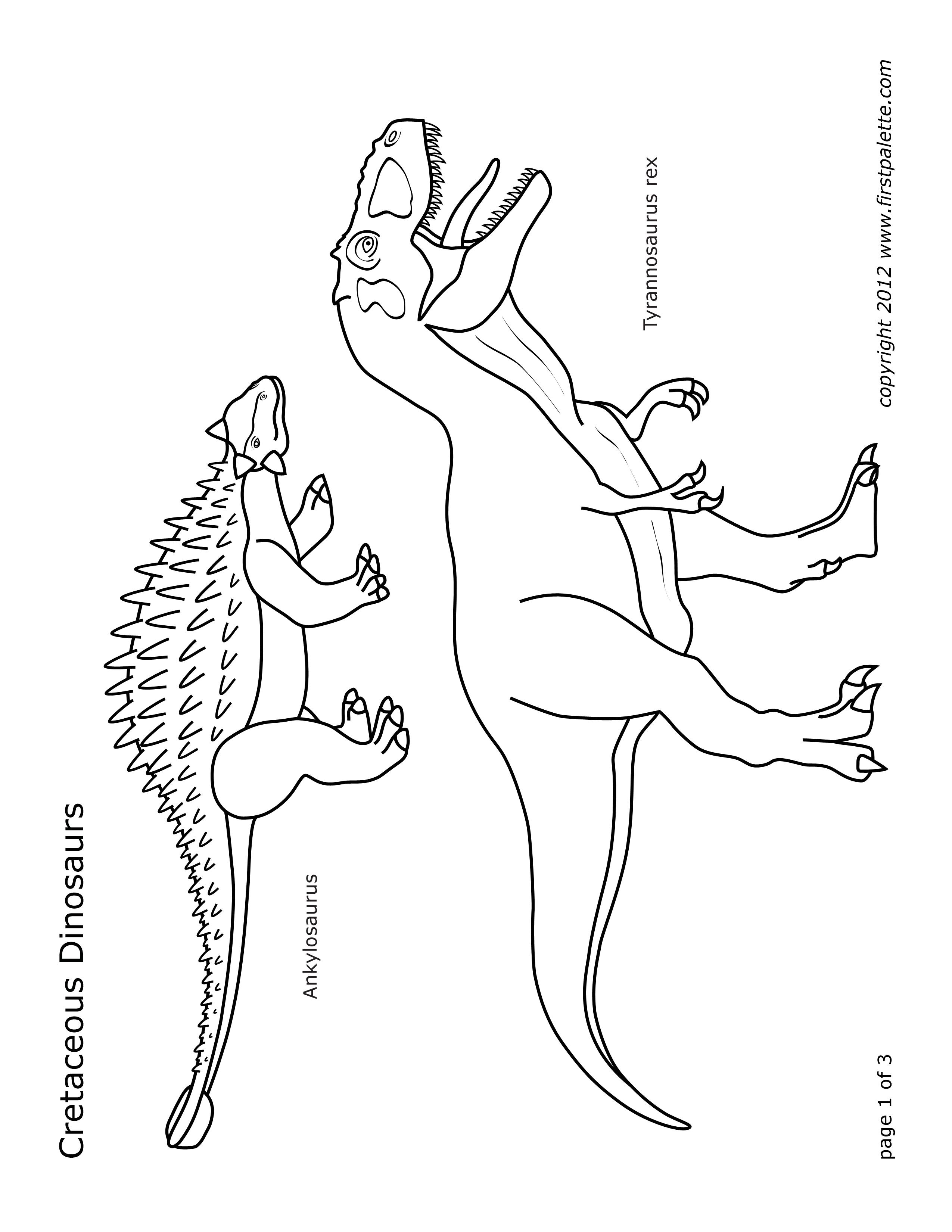 Dinosaur Colouring Sheets – Cretaceous Period | Abberley and Malvern